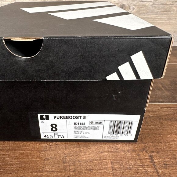 adidas Pureboost 5 Triple Black Mens Size 8 Core Black ID1158 - Picture 9 of 9